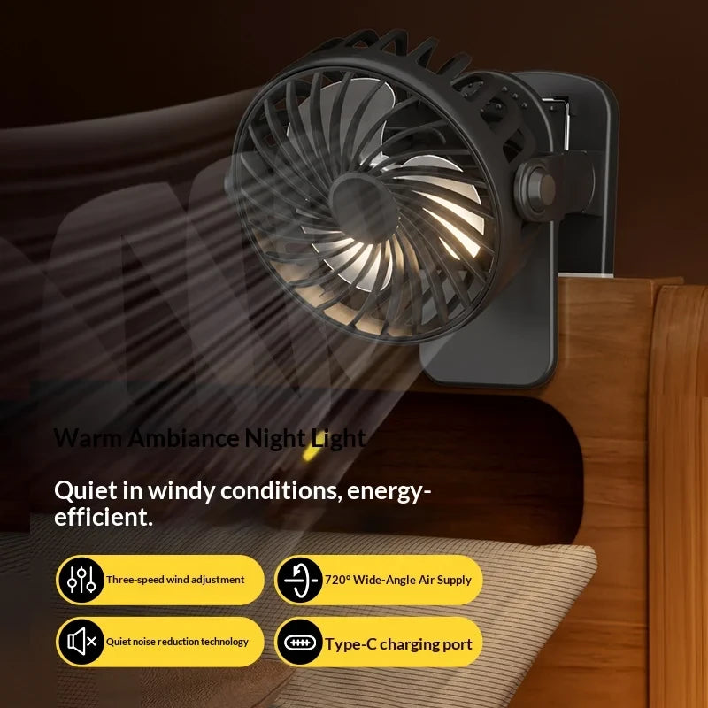 Portable Rechargeable Clip Stroller Fan
