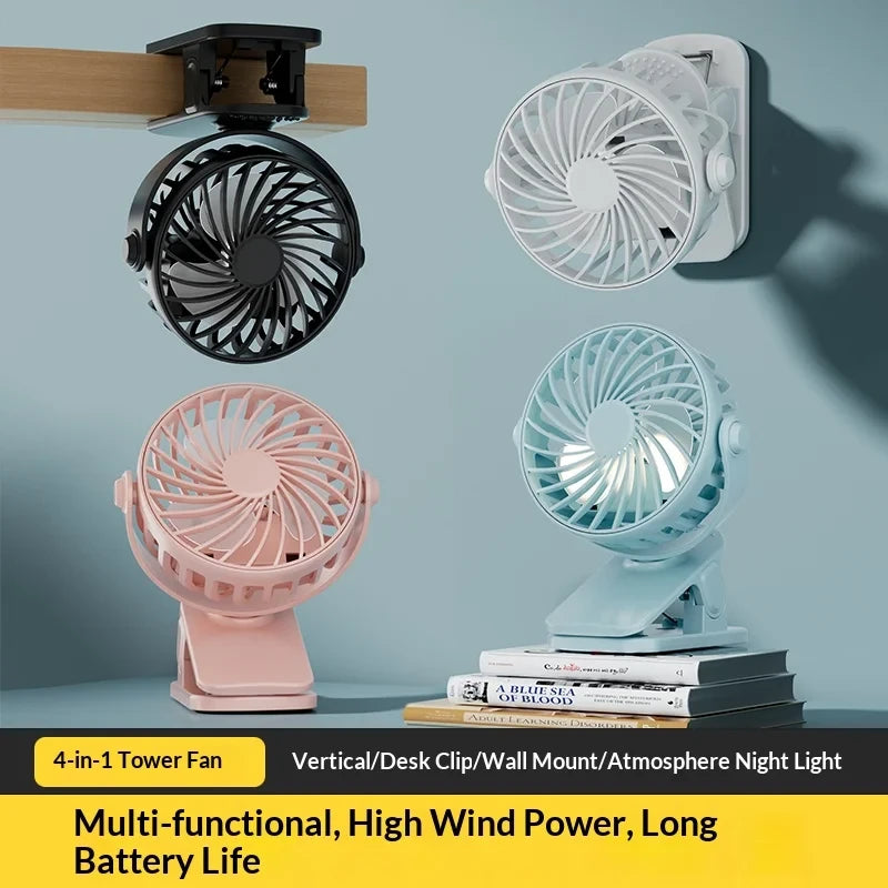 Portable Rechargeable Clip Stroller Fan