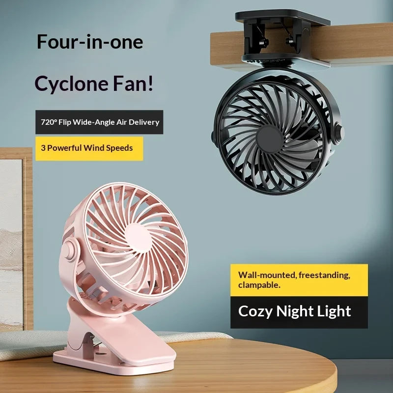 Portable Rechargeable Clip Stroller Fan