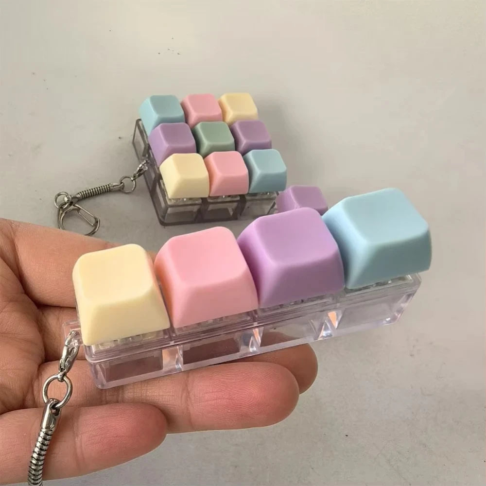Mechanical Stress Relief Fidget Keychain Anxiety Relief EDC Tool 4 or 9 Key