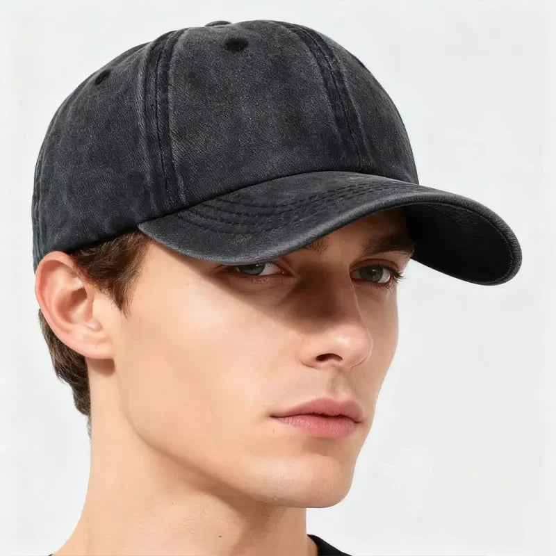 Unisex Washed Cotton Baseball Cap Adjustable Couple Hat Casual Streetwear
