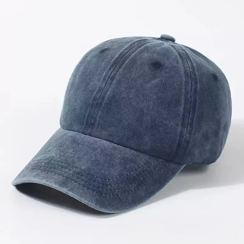 Unisex Washed Cotton Baseball Cap Adjustable Couple Hat Casual Streetwear