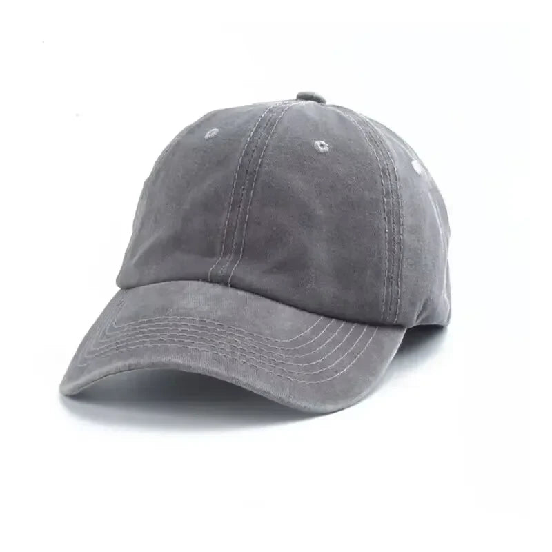 Unisex Washed Cotton Baseball Cap Adjustable Couple Hat Casual Streetwear