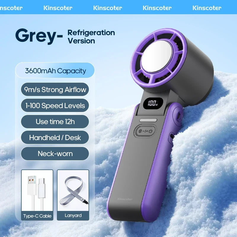 Portable Handheld Turbo Fan USB Rechargeable with Ice Cooling Function