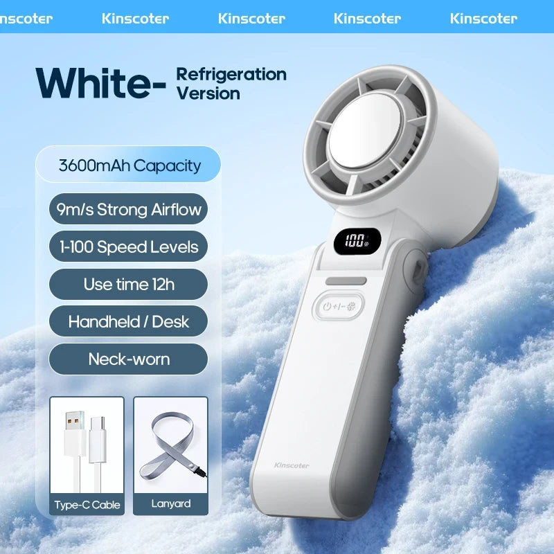 Portable Handheld Turbo Fan USB Rechargeable with Ice Cooling Function