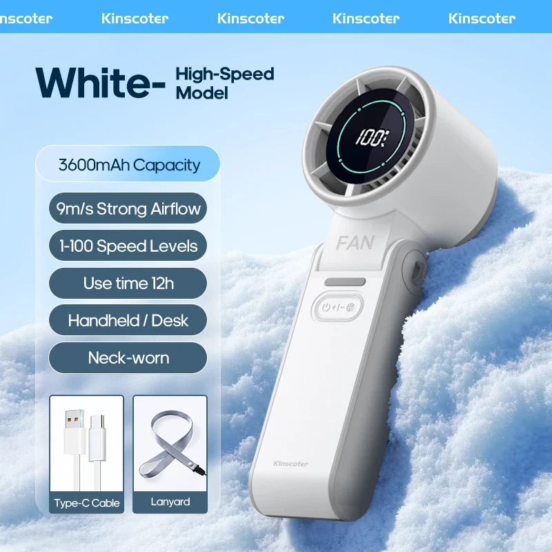 Portable Handheld Turbo Fan USB Rechargeable with Ice Cooling Function