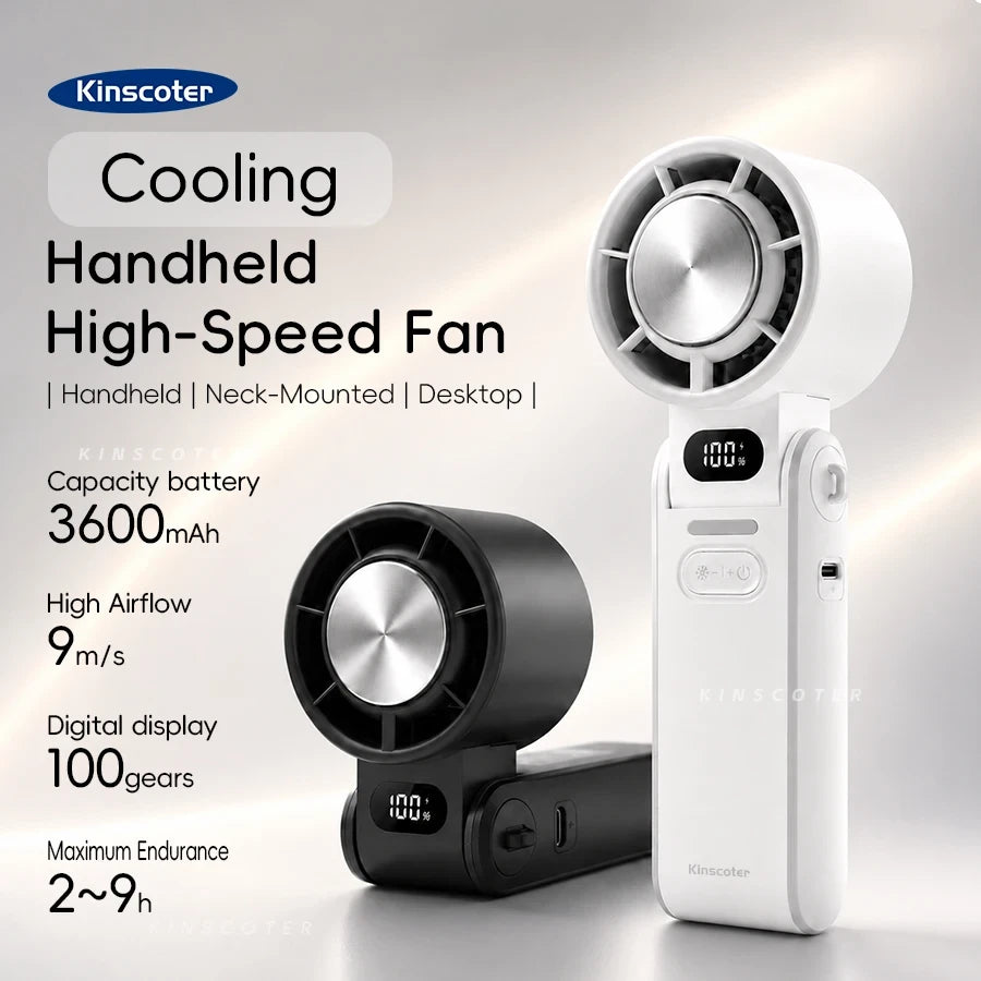 Portable Handheld Turbo Fan USB Rechargeable with Ice Cooling Function