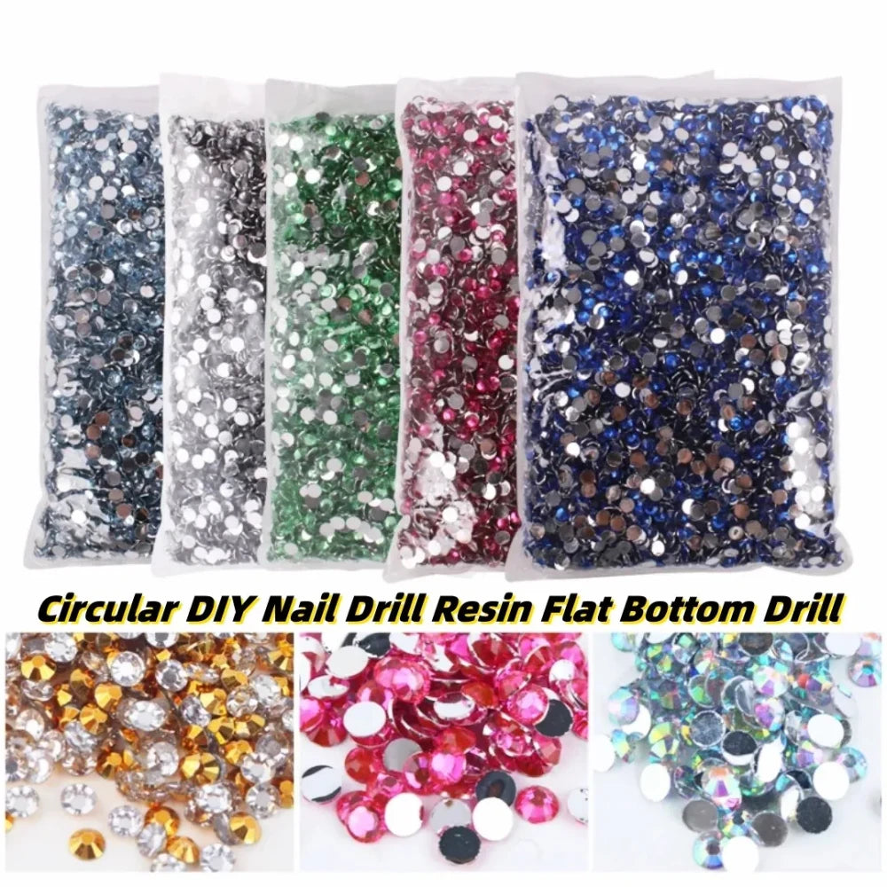 Flat Back Resin Rhinestones Bulk Nail Art Craft Gems Mixed Colors