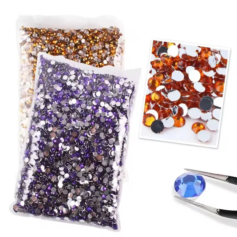 Flat Back Resin Rhinestones Bulk Nail Art Craft Gems Mixed Colors