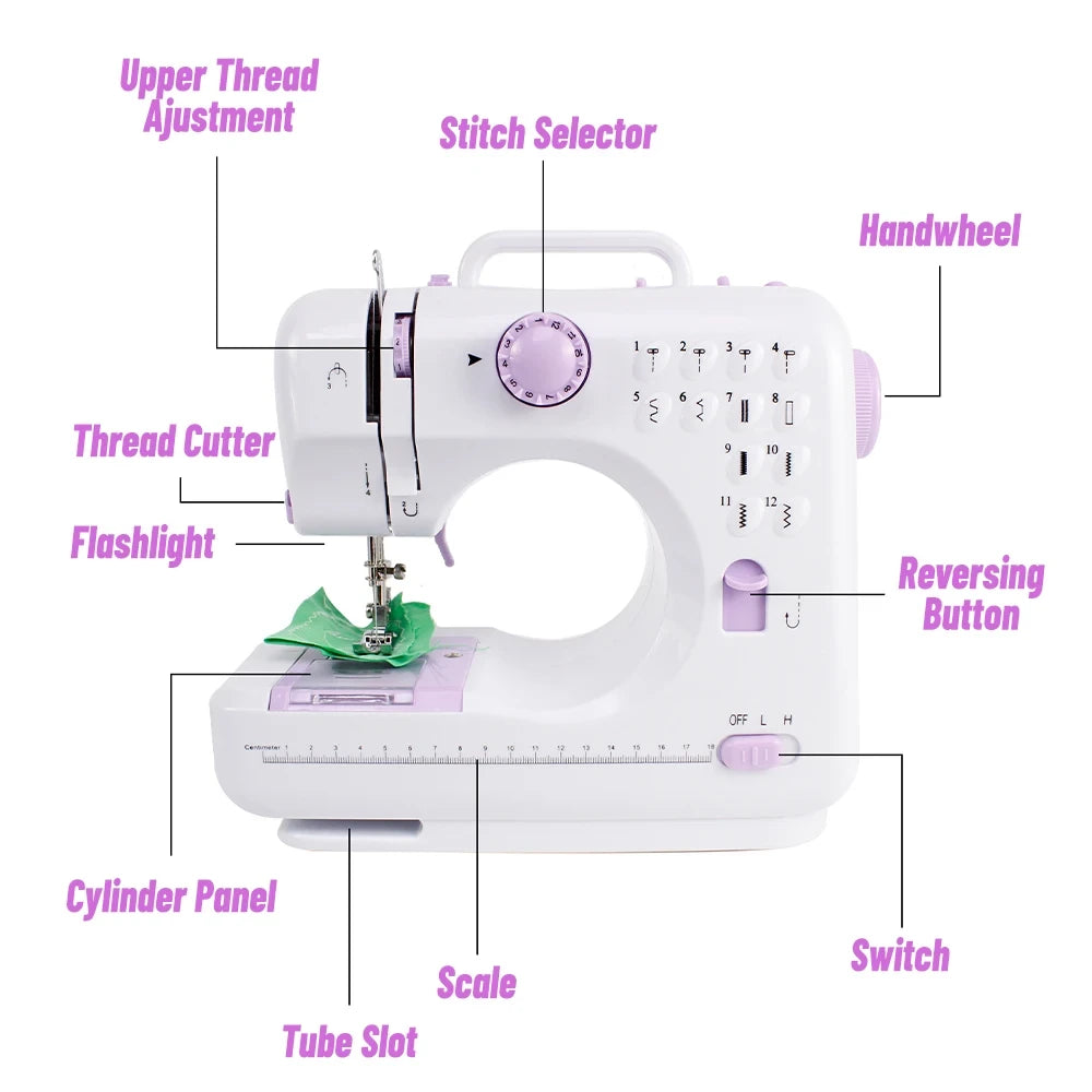 Portable Electric Sewing Machine Beginner Mini Handheld Sewing Tool US EU Plug