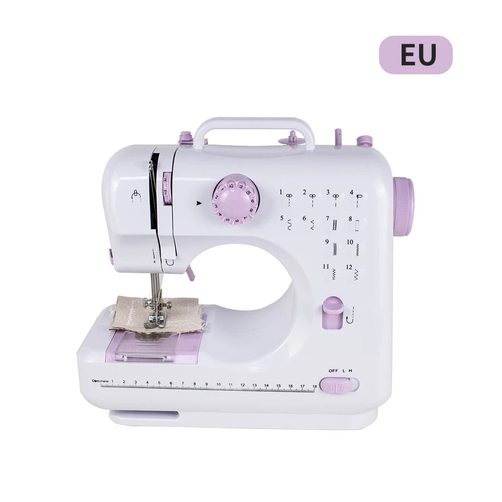 Portable Electric Sewing Machine Beginner Mini Handheld Sewing Tool US EU Plug