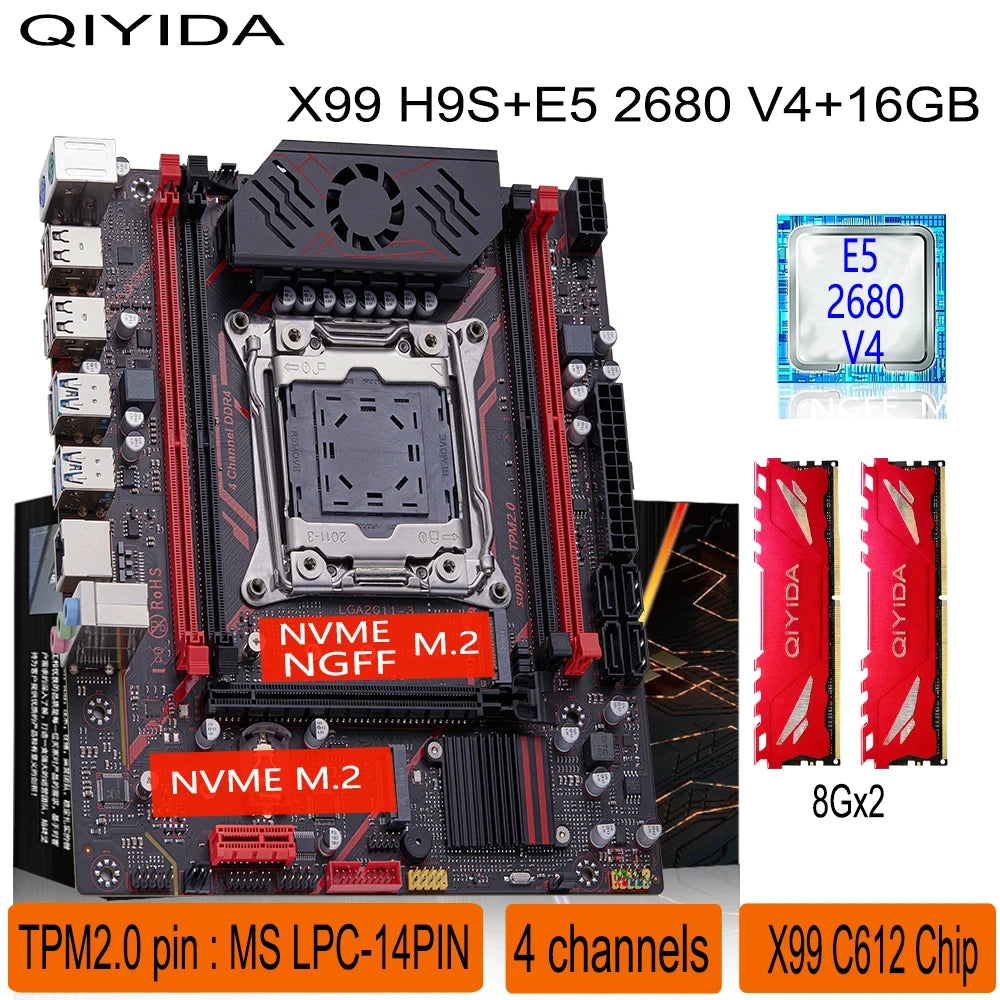 X99 Motherboard CPU RAM Bundle Desktop PC Kit for Home Office