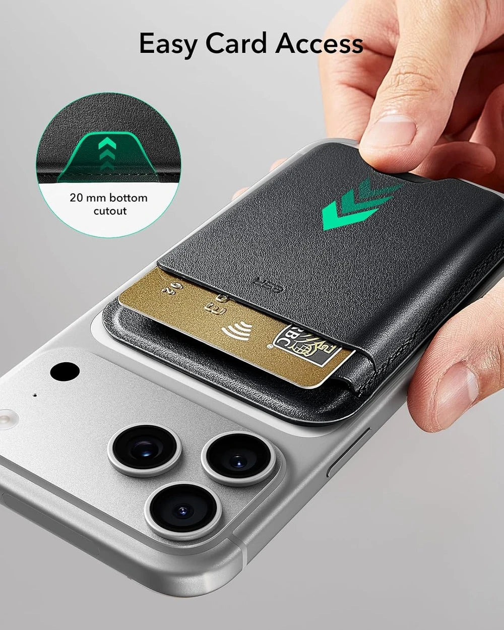 Magnetic Vegan Leather Card Wallet