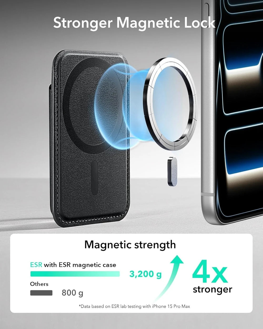 Magnetic Vegan Leather Card Wallet