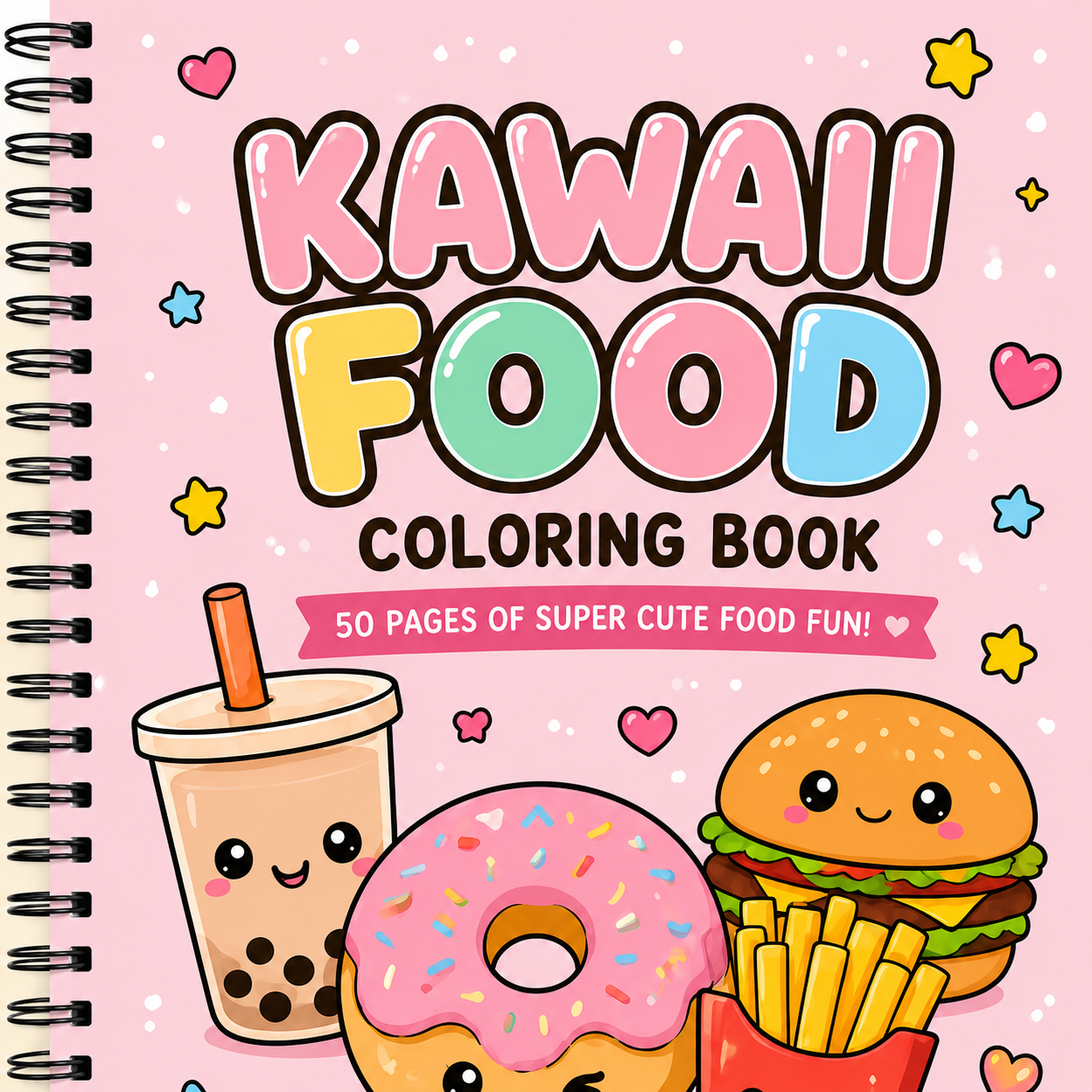 50-Page Kawaii Food Coloring Book