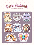 25-Page Themed Stickers Collection - printable digital sticker sheet