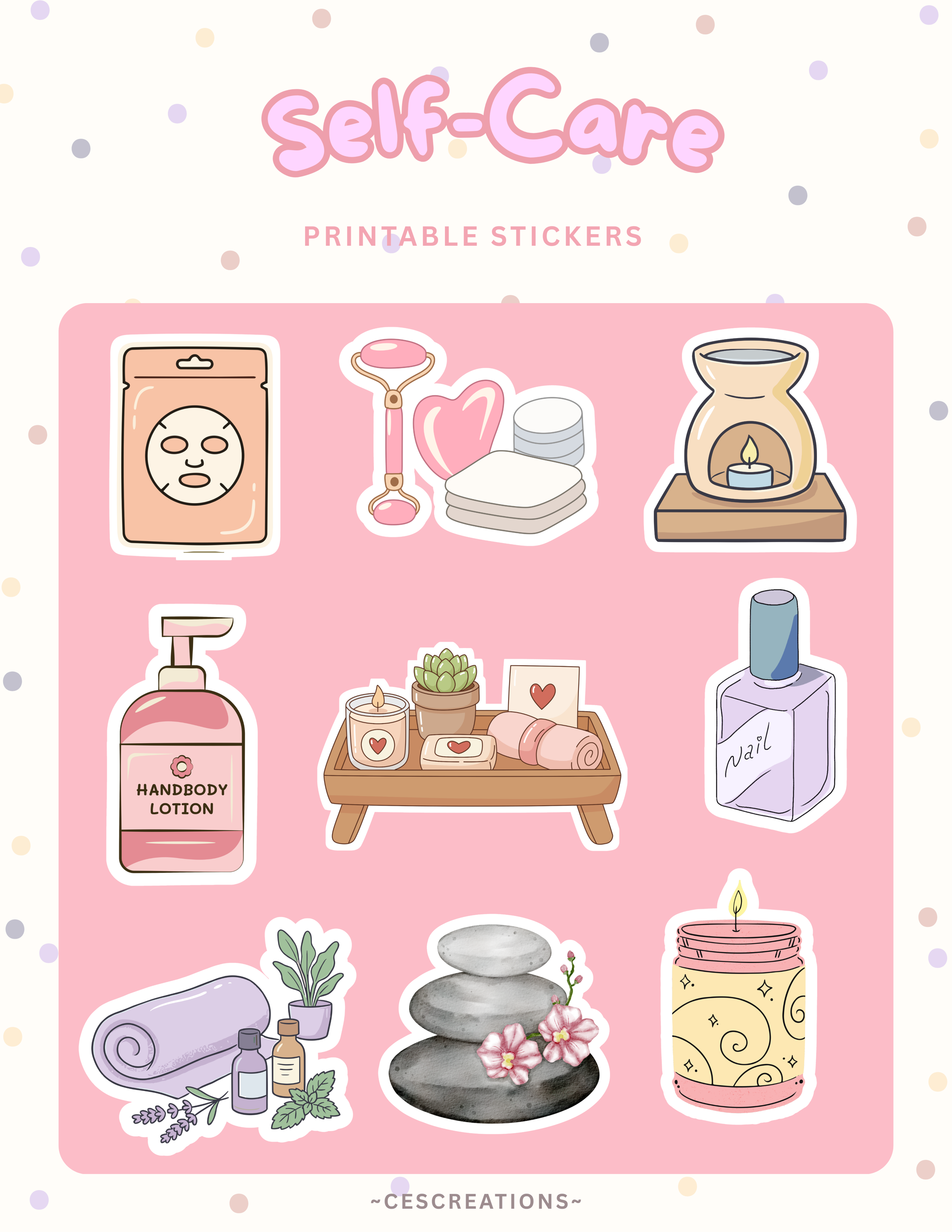 25-Page Themed Stickers Collection - printable digital sticker sheet