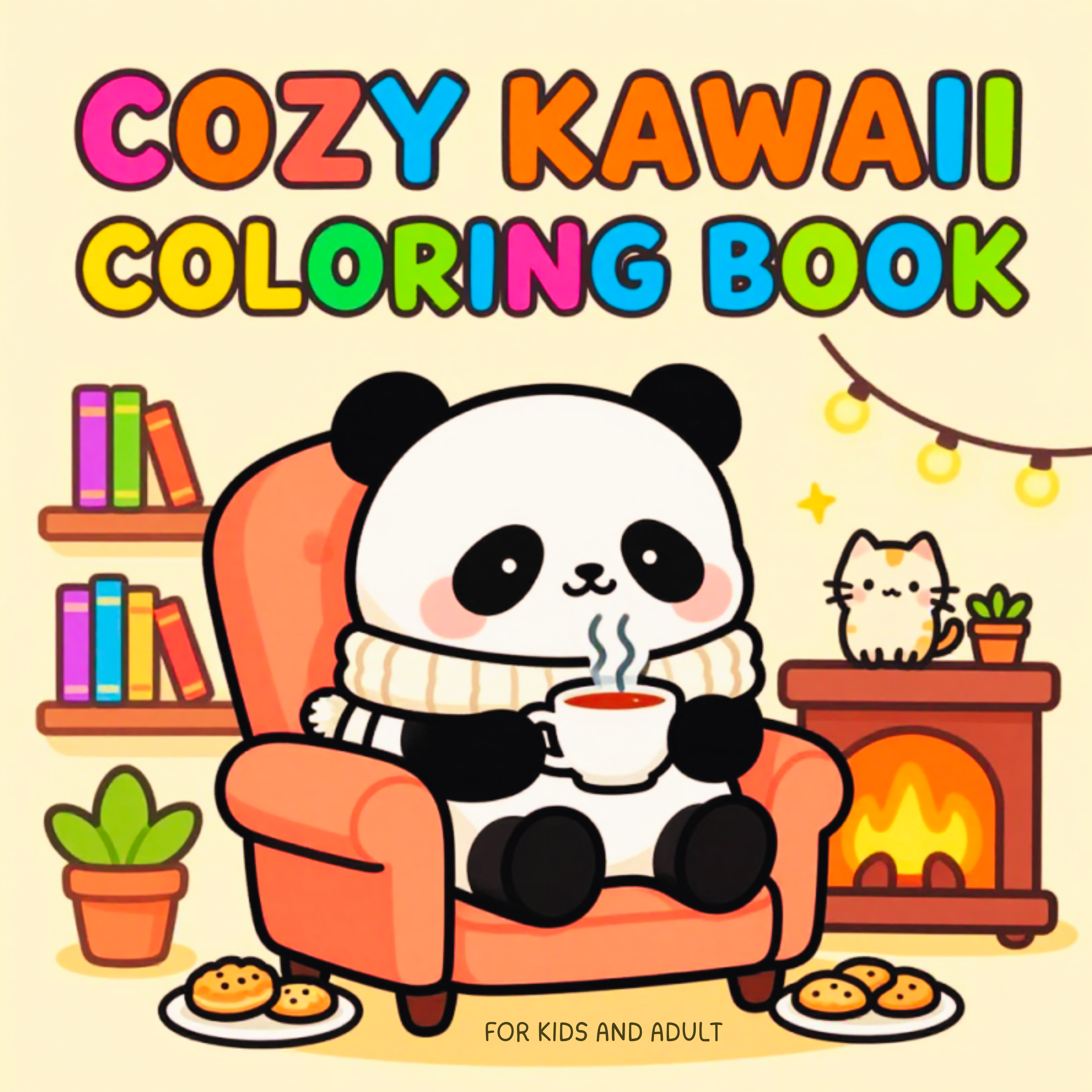 Cozy Kawaii Coloring Book – 50 Pages Ready to Print (8.5x8.5 in)