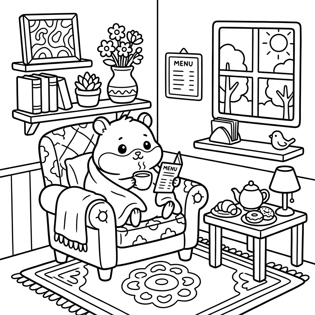 Cozy Kawaii Coloring Book – 50 Pages Ready to Print (8.5x8.5 in)