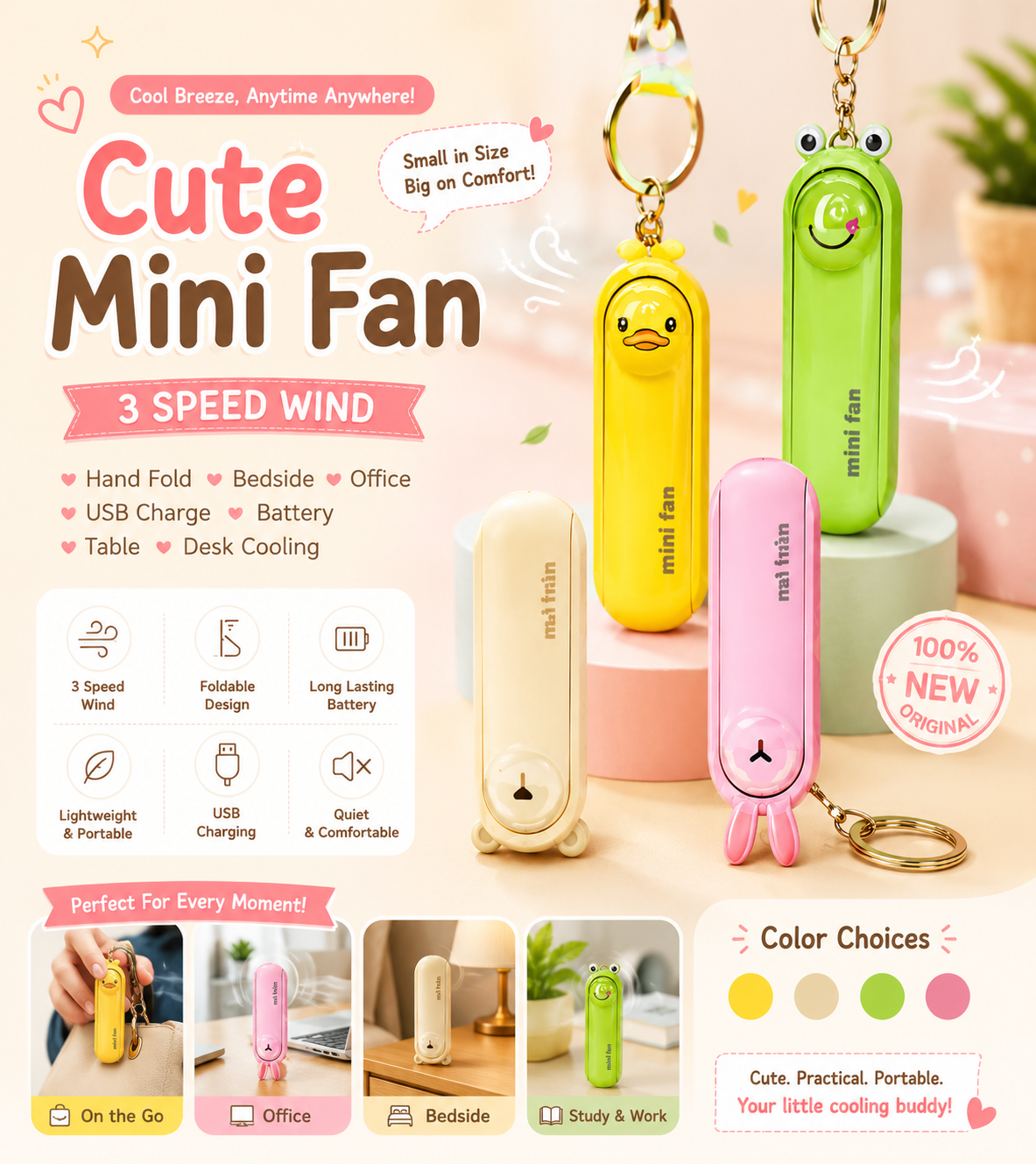 Portable Handheld Cooling Fan